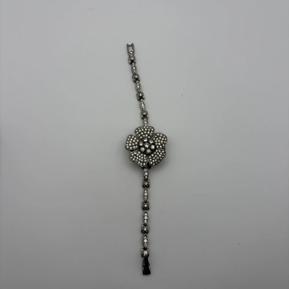 Womens Xanadu Silver Flower Bracelet Watch Quartz 6.5